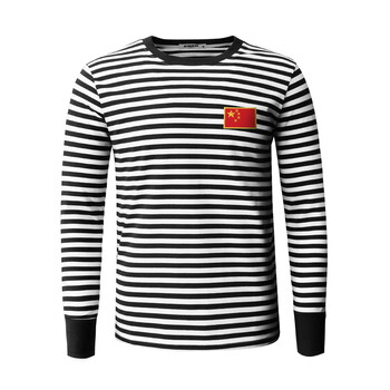 海军t恤海军衫老式海魂衫男士长袖t恤圆领复古蓝白条纹体恤纯棉水手服