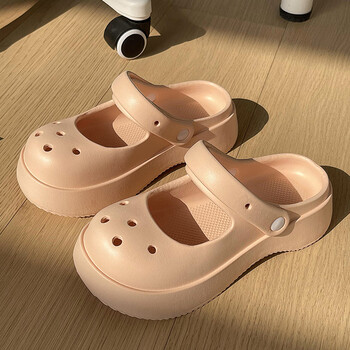 莫赫拉奇丹鞋厂洞洞鞋女夏季居家室内厚底外穿踩屎感两穿玛丽珍凉拖鞋