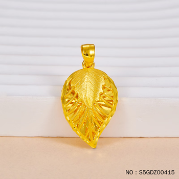 皕宝楼黄金足金999 5g黄金影底叶子吊坠不含链520情人节礼物 约2.5g