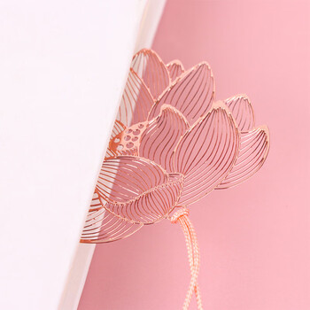 TaTanice金属书签生日礼物伴手礼送老师送同学创意书夹书签文具阅读卡片荷花-礼盒装
