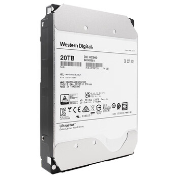 西部数据（WD）20TB企业级氦气机械硬盘HC560 SATA 7200转512MB CMR垂直 服务器硬盘 3.5英寸WUH722020BLE6L4