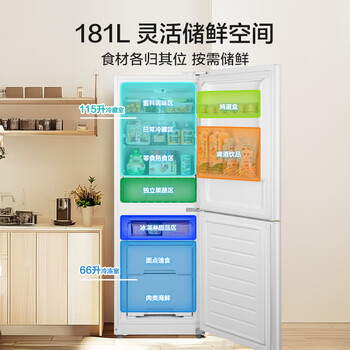 美的(Midea)白色双开门两门小户型客厅家用电冰箱租房宿舍低音节能低噪可冷藏冷冻不占地MR-190E 美的(Midea)白色双开门两门小户型客厅家用电冰箱租房宿舍低音节能低噪可冷藏冷冻不占地MR-190E