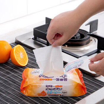 日本进口厨房清洁湿巾去油污湿巾纸除垢擦拭湿纸巾卫生湿巾抽纸45片
