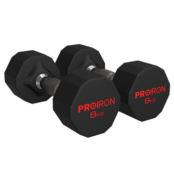 PROIRON普力艾 包胶哑铃男士家用哑铃健身十二边环保哑铃套装 8KG*1对 PROIRON普力艾 包胶哑铃男士家用哑铃健身十二边环保哑铃套装 8KG*1对