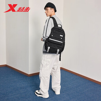 特步情侣学生户外运动时尚百搭大容量双肩包 黑 均码 特步情侣学生户外运动时尚百搭大容量双肩包 黑 均码