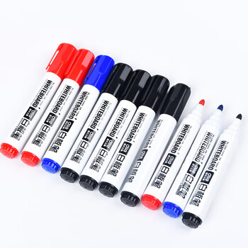 递乐 可擦易擦白板笔水性笔办公文具用品黑蓝红色10支/盒 33014混色 递乐 可擦易擦白板笔水性笔办公文具用品黑蓝红色10支/盒 33014混色