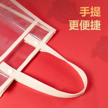 得力（deli）连中三元透明0金属补习袋 中高考试可用大容量多功能手提袋拎书袋美术补课包 颜色随机毕业礼物