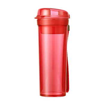 特百惠（Tupperware）晶彩400ML塑料杯男女士学生夏季运动水杯子户外便携大容量 石榴红