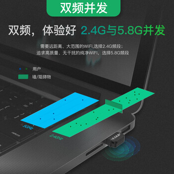 翼联（EDUP）USB无线网卡 5G双频650M台式机笔记本电脑通用网卡 主机迷你WiFi接收器发射器EP-AC1651