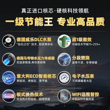 索普恩SOOPOEN一级能效冷凝式燃气壁挂炉天然气板换WIFI分段燃烧供暖洗浴地暖零冷水LL1PBD20-JL