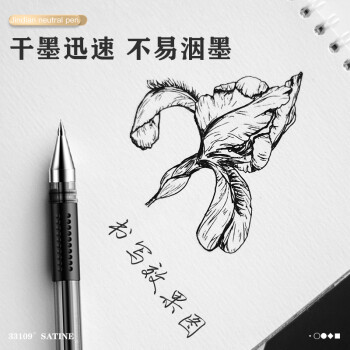 得力（deli）60支办公中性笔签字笔水笔 0.5mm子弹头黑色33109 办公用品