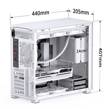 乔思伯（JONSBO）松果D41 MESH版白色 ATX机箱（双360冷排/ATX电源/Type-c Gen2 10Gbps+/垂直风道/长显卡）