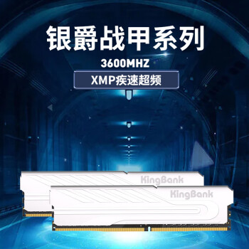 金百达（KINGBANK）16GB(8G×2)套装 DDR4 3600 台式机内存条 银爵 C18 适配黑神话悟空