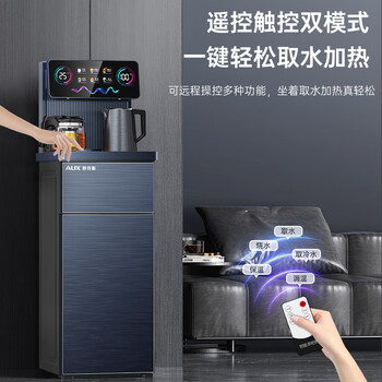 奥克斯（AUX）家用饮水机 升级316彩钢电热水壶 全水路抑菌13档温控立式加高款制冷茶吧机YC-0.75-26