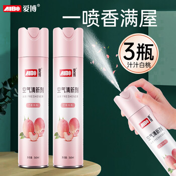 爱博(AIBO)空气清新剂喷雾 汁汁白桃360ml*3 家用除异味室内厕所 爱博(AIBO)空气清新剂喷雾 汁汁白桃360ml*3 家用除异味室内厕所