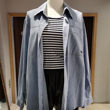 麦寻tzecp006牛仔外套背心两件套女23春设计感上衣爆款时尚套装均码