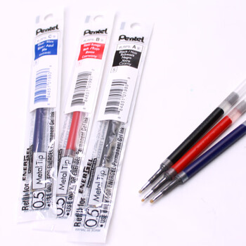 派通（Pentel ）0.5mm速干中性笔彩色替芯（适用于BLP75）LRP5 蓝色 12支装