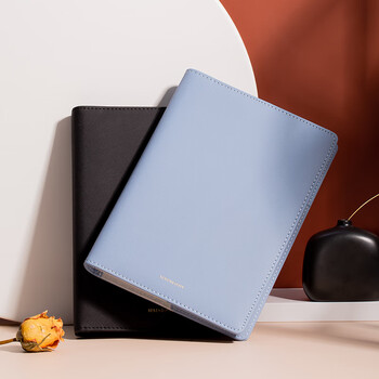 得力（deli）(deli)25K100张活页笔记本子文具 莫兰迪色系商务记事本皮面本办公用品210mm*145mm 黑色22287