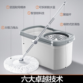 大卫旋转拖把36cm杆伸缩99-127cm 4头加厚拖布 D10双驱动免手洗 大卫旋转拖把36cm杆伸缩99-127cm 4头加厚拖布 D10双驱动免手洗