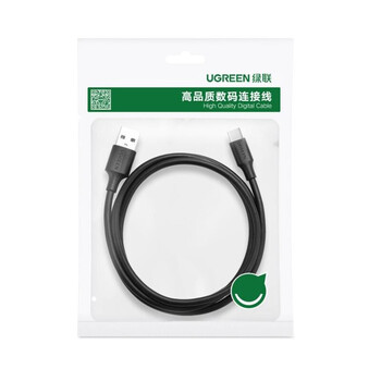 绿联（UGREEN） USB2.0转Type-C数据线 Type-C快充数据线 升级款 黑色 3米 5条装 60826 US287