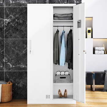 金经金属钢制更衣柜铁皮柜员工柜存包柜暖白二门储物柜升级加厚款