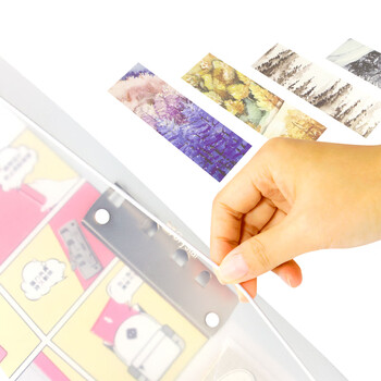 金得利A3试卷整理夹绑带文件夹资料夹科目标签可替DIY初高中学生用卷子收纳神器粉色蓝色米白色随机发SJ004