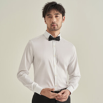 【意大利进口leggiuno】纯棉白色男士衬衫长袖正装商务休闲衬衣秋 本