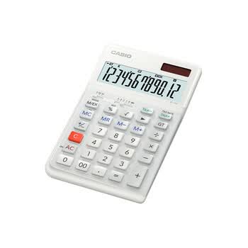 卡西欧（CASIO）3度人体工学计算器JE-12E台式 办公计算器人体工学阶梯按键