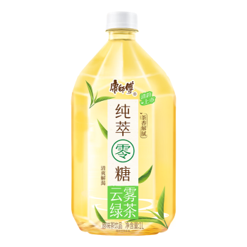 康师傅 新品 纯萃零糖茉莉花茶云雾绿茶1l*12瓶装无糖混合饮料0糖