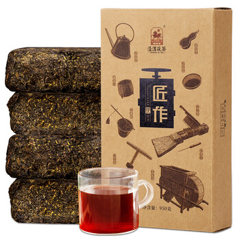 泾渭茯茶匠作手筑950g黑茶叶陕西茯砖茶特产金花伏茶节日礼盒送礼送长辈