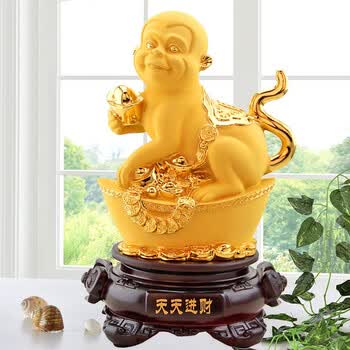 欢型摆件工艺品客厅酒柜装饰办公室书房摆设乔迁礼物十二生肖猴摆件 