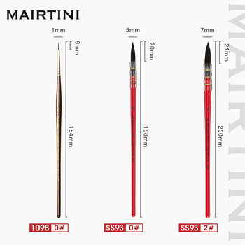 马蒂尼红胖子水彩勾线笔松鼠毛学院级3支002尼龙画笔混装MTX-0010