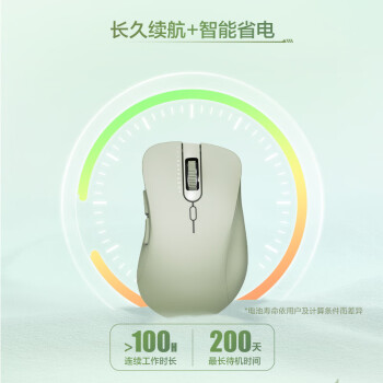 雷神（ThundeRobot）ML101梧枝绿 2.4G无线办公轻音鼠标 笔记本电脑鼠标 人体工学设计便携长续航智能省电 