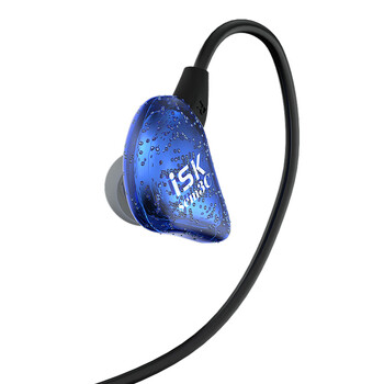 iSK SEM3C专业入耳式监听耳机 手机电脑声卡网络直播唱歌录音监听耳返 可拆卸耳挂  2.5米线长 蓝色