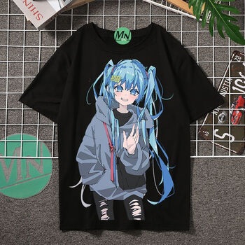 bsdffohotkeke初音未来新款短袖t恤日系二次元miku男女周边动漫短袖百