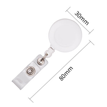 得力（deli）12只 工作牌证件卡易拉扣 可伸缩胸卡夹扣 学生胸牌 白