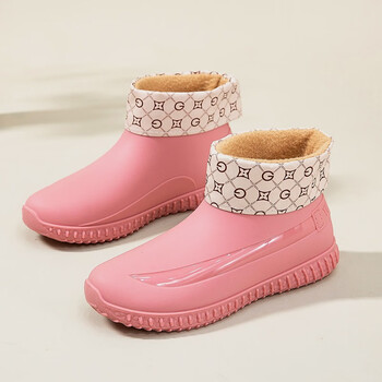 晶维佳时尚雨鞋女外穿防水防滑水鞋短筒日系厚底胶鞋耐磨保暖厨房鞋