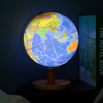 FUNGLOBE朋宸地球仪置物款海沟款学生用中英文20cm小号3d立体浮雕益智ar智能家居摆件办公室发光台灯中学生