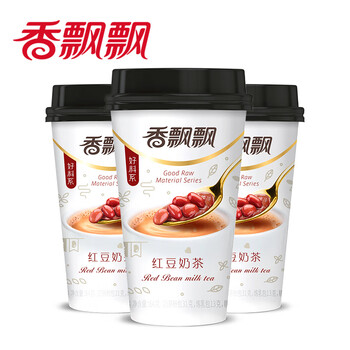 香飘飘奶茶 红豆味奶茶 三连杯64g*3杯 早餐代餐下午茶 冲调饮料
