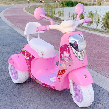 好孩子forever上海牌新款儿童电动摩托车138岁小孩子可坐人粉色高配大