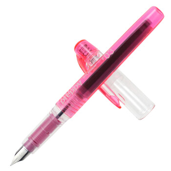 白金（PLATINUM）钢笔钢笔 PSQ-300C#21-F 粉色 学生练字书写 进口墨水笔透明笔杆0.3mm