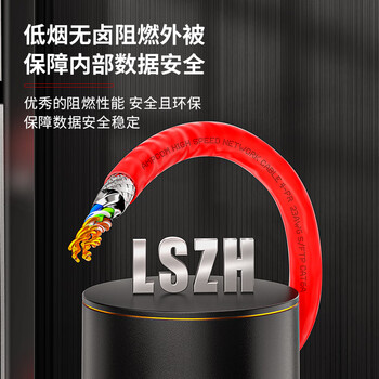 安普康（AMPCOM）超六类双屏蔽网线 CAT6A纯铜100米万兆8芯0.58mm工程家装宽带阻燃抗干扰双绞网络线缆AMC6A100RD