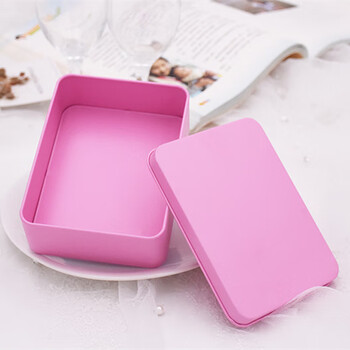 恒愎彩色马口铁盒长方形礼物盒喜糖盒子铁罐婚庆糖果小收纳盒粉色