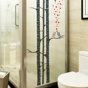 浴室卫生间玻璃门装饰浪漫贴纸玻璃贴磨砂自粘玻璃贴膜窗花贴纸防水