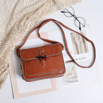 日系文艺复古学院风小清新小皮包学生百搭小包包女森系单肩斜挎 浅
