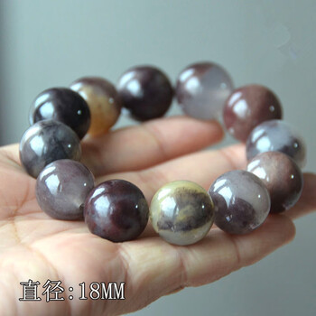 菩本新疆金丝玉内蒙古男款手串天山翠玉紫罗兰手链紫罗兰单珠18mm