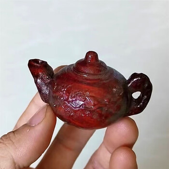 维央 把把壶行崖柏木雕手把件茶壶实木把玩文玩茶宠手工茶壶喜上眉梢