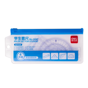 得力(deli)学生尺子 高考中考尺子(直尺+三角尺*2+量角器)考试专用四件套 得力(deli)学生尺子 高考中考尺子(直尺+三角尺*2+量角器)考试专用四件套