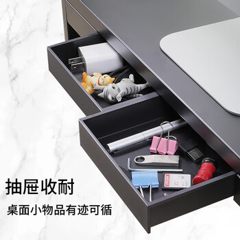 戈普GEPU  电脑显示器增高架子 桌面摆放带抽屉置物架 铁艺 抽屉高配款-带1口3.0+3口2.0 GPJ021