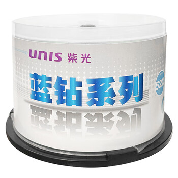 紫光（UNIS）CD-R 空白光盘/刻录盘 蓝钻商务办公系列 52速 700M 桶装50片 刻录光碟